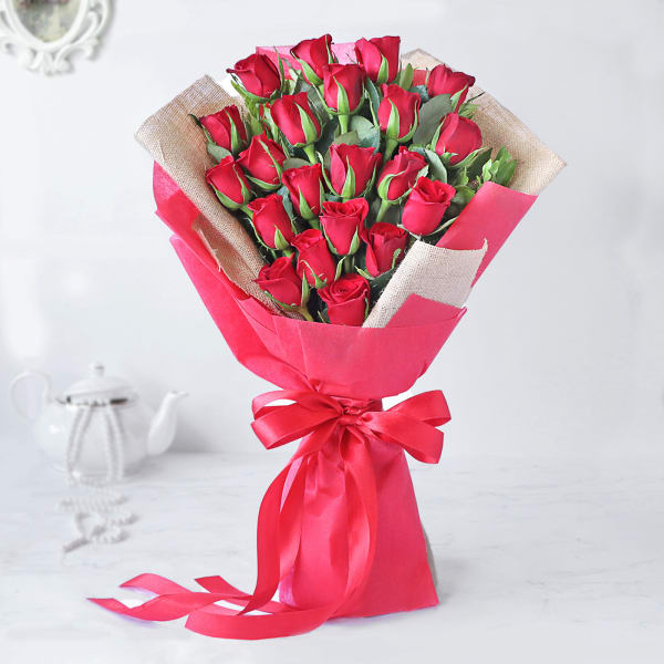 Majestic Red Rose Bouquet - Faridabad Gift Shop
