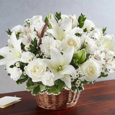 Peaceful White Basket