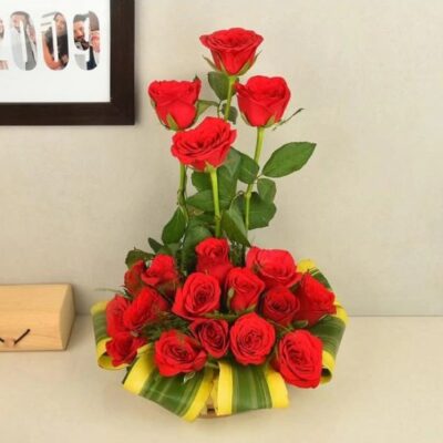 Red Roses Basket